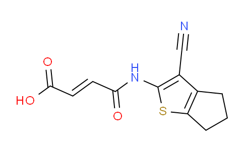 CAS No. 314282-77-4, 4-((3-Cyano-5,6-dihydro-4H-cyclopenta[b]thiophen-2-yl)amino)-4-oxobut-2-enoic acid