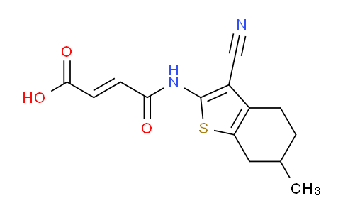 CAS No. 331962-63-1, 4-((3-Cyano-6-methyl-4,5,6,7-tetrahydrobenzo[b]thiophen-2-yl)amino)-4-oxobut-2-enoic acid