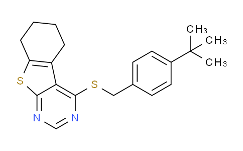 CAS No. 332161-75-8, 4-((4-(tert-Butyl)benzyl)thio)-5,6,7,8-tetrahydrobenzo[4,5]thieno[2,3-d]pyrimidine