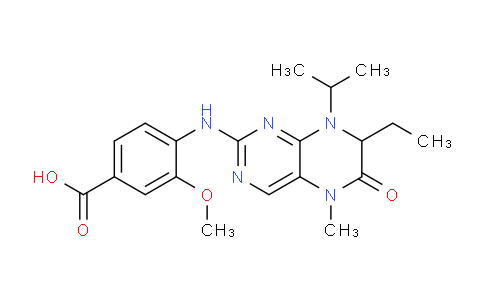 CAS No. 1395492-94-0, 4-((7-Ethyl-8-isopropyl-5-methyl-6-oxo-5,6,7,8-tetrahydropteridin-2-yl)amino)-3-methoxybenzoic acid