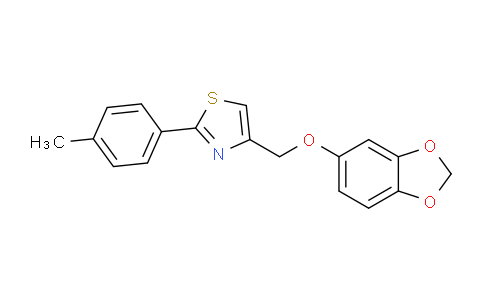 CAS No. 1020241-63-7, 4-((Benzo[d][1,3]dioxol-5-yloxy)methyl)-2-(p-tolyl)thiazole