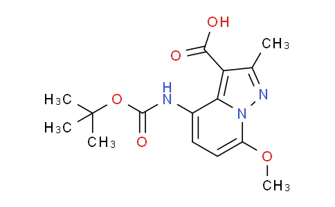 CAS No. 1823484-16-7, 4-((tert-Butoxycarbonyl)amino)-7-methoxy-2-methylpyrazolo[1,5-a]pyridine-3-carboxylic acid