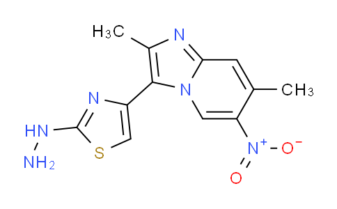 CAS No. 886504-04-7, 4-(2,7-Dimethyl-6-nitroimidazo[1,2-a]pyridin-3-yl)-2-hydrazinylthiazole