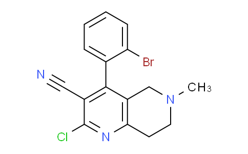 CAS No. 1707585-55-4, 4-(2-Bromophenyl)-2-chloro-6-methyl-5,6,7,8-tetrahydro-1,6-naphthyridine-3-carbonitrile