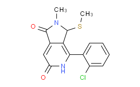 CAS No. 1269532-20-8, 4-(2-Chlorophenyl)-2-methyl-3-(methylthio)-2,3-dihydro-1H-pyrrolo[3,4-c]pyridine-1,6(5H)-dione