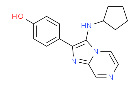 CAS No. 876710-97-3, 4-(3-(Cyclopentylamino)imidazo[1,2-a]pyrazin-2-yl)phenol