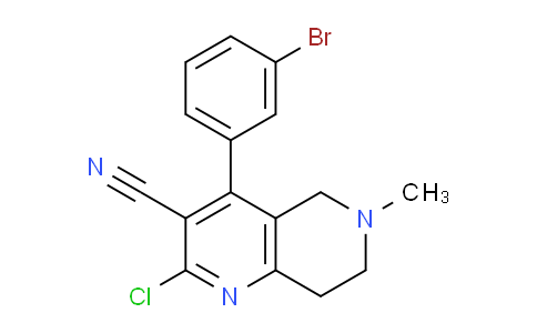 CAS No. 1707609-98-0, 4-(3-Bromophenyl)-2-chloro-6-methyl-5,6,7,8-tetrahydro-1,6-naphthyridine-3-carbonitrile
