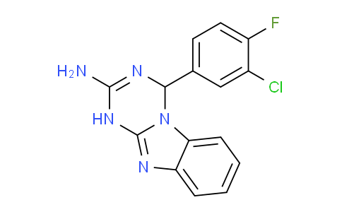 CAS No. 1256628-16-6, 4-(3-Chloro-4-fluorophenyl)-1,4-dihydrobenzo[4,5]imidazo[1,2-a][1,3,5]triazin-2-amine