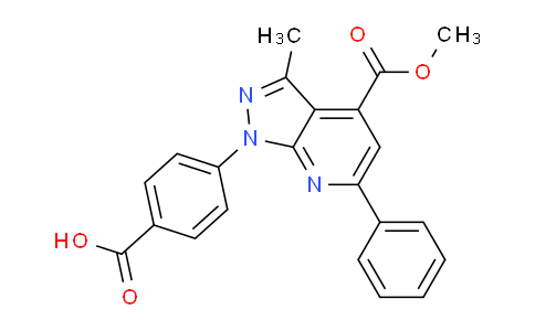 CAS No. 1011398-75-6, 4-(4-(Methoxycarbonyl)-3-methyl-6-phenyl-1H-pyrazolo[3,4-b]pyridin-1-yl)benzoic acid