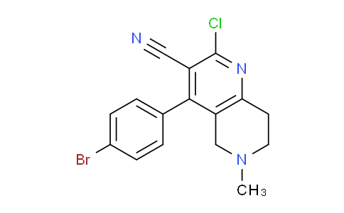 CAS No. 1710661-50-9, 4-(4-Bromophenyl)-2-chloro-6-methyl-5,6,7,8-tetrahydro-1,6-naphthyridine-3-carbonitrile