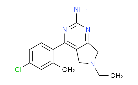 CAS No. 1046858-60-9, 4-(4-Chloro-2-methylphenyl)-6-ethyl-6,7-dihydro-5H-pyrrolo[3,4-d]pyrimidin-2-amine