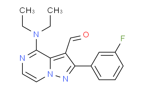 CAS No. 1710833-92-3, 4-(Diethylamino)-2-(3-fluorophenyl)pyrazolo[1,5-a]pyrazine-3-carbaldehyde