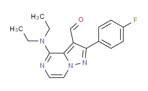 CAS No. 1707571-59-2, 4-(Diethylamino)-2-(4-fluorophenyl)pyrazolo[1,5-a]pyrazine-3-carbaldehyde