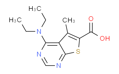 CAS No. 101668-05-7, 4-(Diethylamino)-5-methylthieno[2,3-d]pyrimidine-6-carboxylic acid