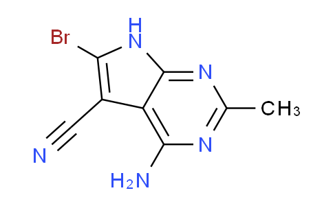 CAS No. 679834-45-8, 4-Amino-6-bromo-2-methyl-7H-pyrrolo[2,3-d]pyrimidine-5-carbonitrile