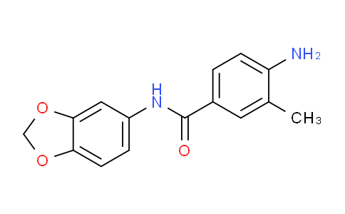 CAS No. 1018541-62-2, 4-Amino-N-(benzo[d][1,3]dioxol-5-yl)-3-methylbenzamide
