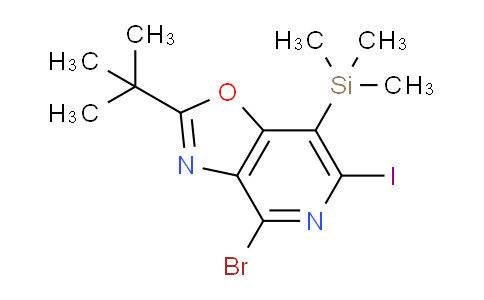 CAS No. 1305324-93-9, 4-Bromo-2-(tert-butyl)-6-iodo-7-(trimethylsilyl)oxazolo[4,5-c]pyridine