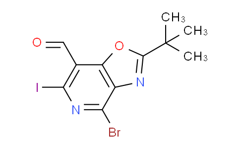 CAS No. 1305324-77-9, 4-Bromo-2-(tert-butyl)-6-iodooxazolo[4,5-c]pyridine-7-carbaldehyde