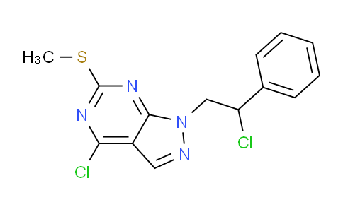 CAS No. 679805-51-7, 4-Chloro-1-(2-chloro-2-phenylethyl)-6-(methylthio)-1H-pyrazolo[3,4-d]pyrimidine
