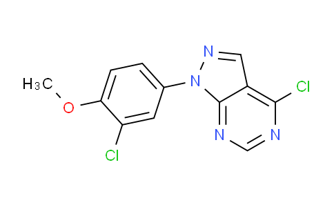 CAS No. 1416348-20-3, 4-Chloro-1-(3-chloro-4-methoxyphenyl)-1H-pyrazolo[3,4-d]pyrimidine