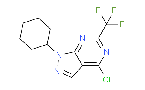 CAS No. 1443290-42-3, 4-Chloro-1-cyclohexyl-6-(trifluoromethyl)-1H-pyrazolo[3,4-d]pyrimidine