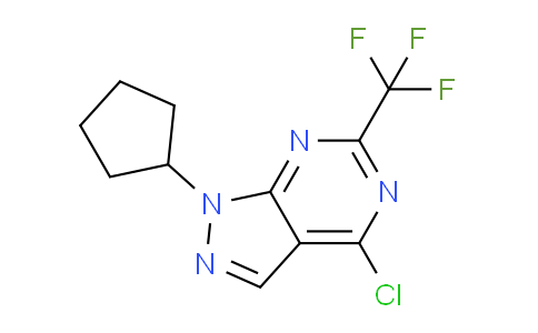 CAS No. 1443289-57-3, 4-Chloro-1-cyclopentyl-6-(trifluoromethyl)-1H-pyrazolo[3,4-d]pyrimidine