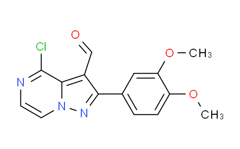 CAS No. 1544841-79-3, 4-Chloro-2-(3,4-dimethoxyphenyl)pyrazolo[1,5-a]pyrazine-3-carbaldehyde