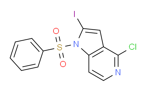 CAS No. 1227270-34-9, 4-Chloro-2-iodo-1-(phenylsulfonyl)-1H-pyrrolo[3,2-c]pyridine