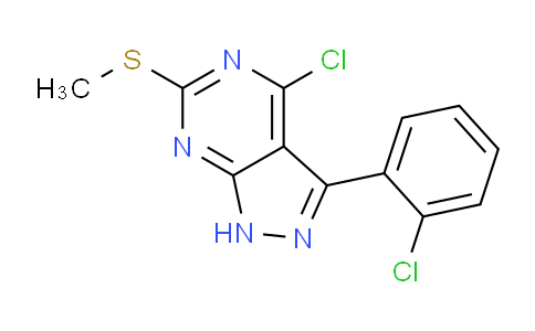 CAS No. 864300-84-5, 4-Chloro-3-(2-chlorophenyl)-6-(methylthio)-1H-pyrazolo[3,4-d]pyrimidine