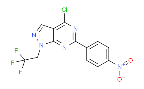 CAS No. 1144080-41-0, 4-Chloro-6-(4-nitrophenyl)-1-(2,2,2-trifluoroethyl)-1H-pyrazolo[3,4-d]pyrimidine