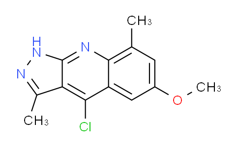 CAS No. 1228245-53-1, 4-Chloro-6-methoxy-3,8-dimethyl-1H-pyrazolo[3,4-b]quinoline