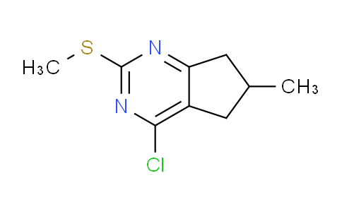 CAS No. 1256955-60-8, 4-Chloro-6-methyl-2-(methylthio)-6,7-dihydro-5H-cyclopenta[d]pyrimidine