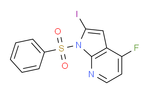 CAS No. 1227270-45-2, 4-Fluoro-2-iodo-1-(phenylsulfonyl)-1H-pyrrolo[2,3-b]pyridine