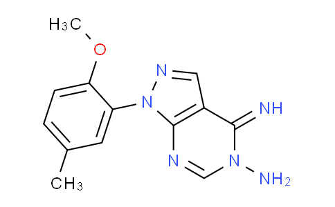 CAS No. 1416342-91-0, 4-Imino-1-(2-methoxy-5-methylphenyl)-1H-pyrazolo[3,4-d]pyrimidin-5(4H)-amine