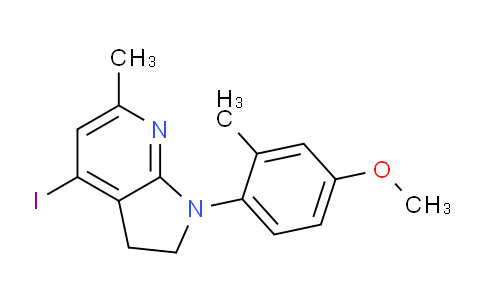 CAS No. 727993-70-6, 4-Iodo-1-(4-methoxy-2-methylphenyl)-6-methyl-2,3-dihydro-1H-pyrrolo[2,3-b]pyridine
