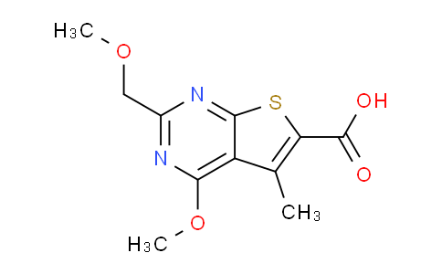 CAS No. 877825-77-9, 4-Methoxy-2-(methoxymethyl)-5-methylthieno[2,3-d]pyrimidine-6-carboxylic acid