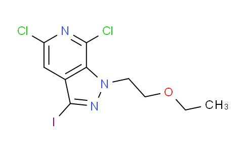 CAS No. 1956332-13-0, 5,7-Dichloro-1-(2-ethoxyethyl)-3-iodo-1H-pyrazolo[3,4-c]pyridine