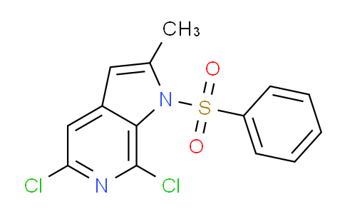 CAS No. 1227269-17-1, 5,7-Dichloro-2-methyl-1-(phenylsulfonyl)-1H-pyrrolo[2,3-c]pyridine