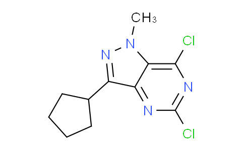 CAS No. 1956331-13-7, 5,7-Dichloro-3-cyclopentyl-1-methyl-1H-pyrazolo[4,3-d]pyrimidine