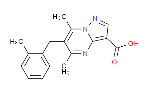 CAS No. 440650-70-4, 5,7-Dimethyl-6-(2-methylbenzyl)pyrazolo[1,5-a]pyrimidine-3-carboxylic acid
