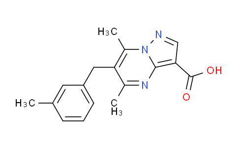 CAS No. 656817-41-3, 5,7-Dimethyl-6-(3-methylbenzyl)pyrazolo[1,5-a]pyrimidine-3-carboxylic acid