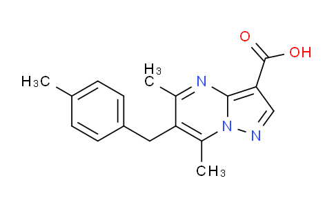 CAS No. 440627-38-3, 5,7-Dimethyl-6-(4-methylbenzyl)pyrazolo[1,5-a]pyrimidine-3-carboxylic acid