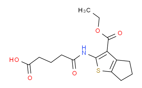 CAS No. 342382-90-5, 5-((3-(Ethoxycarbonyl)-5,6-dihydro-4H-cyclopenta[b]thiophen-2-yl)amino)-5-oxopentanoic acid