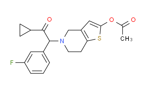 CAS No. 1391194-39-0, 5-(2-Cyclopropyl-1-(3-fluorophenyl)-2-oxoethyl)-4,5,6,7-tetrahydrothieno[3,2-c]pyridin-2-yl acetate