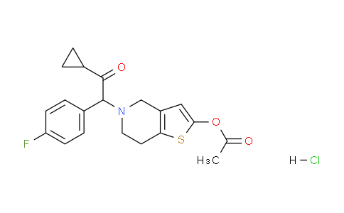 CAS No. 1391053-98-7, 5-(2-Cyclopropyl-1-(4-fluorophenyl)-2-oxoethyl)-4,5,6,7-tetrahydrothieno[3,2-c]pyridin-2-yl acetate hydrochloride