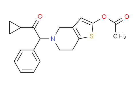 CAS No. 1391194-45-8, 5-(2-Cyclopropyl-2-oxo-1-phenylethyl)-4,5,6,7-tetrahydrothieno[3,2-c]pyridin-2-yl acetate