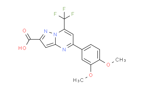 CAS No. 333761-16-3, 5-(3,4-Dimethoxyphenyl)-7-(trifluoromethyl)pyrazolo[1,5-a]pyrimidine-2-carboxylic acid