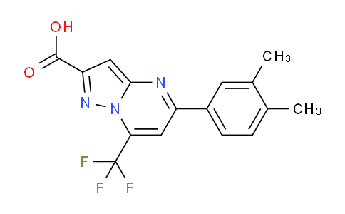 CAS No. 848436-25-9, 5-(3,4-Dimethylphenyl)-7-(trifluoromethyl)pyrazolo[1,5-a]pyrimidine-2-carboxylic acid