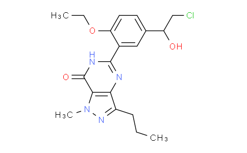 CAS No. 1391054-00-4, 5-(5-(2-Chloro-1-hydroxyethyl)-2-ethoxyphenyl)-1-methyl-3-propyl-1H-pyrazolo[4,3-d]pyrimidin-7(6H)-one