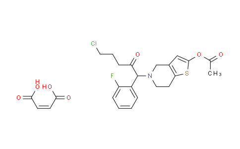 CAS No. 1373350-61-8, 5-(5-Chloro-1-(2-fluorophenyl)-2-oxopentyl)-4,5,6,7-tetrahydrothieno[3,2-c]pyridin-2-yl Acetate Maleate
